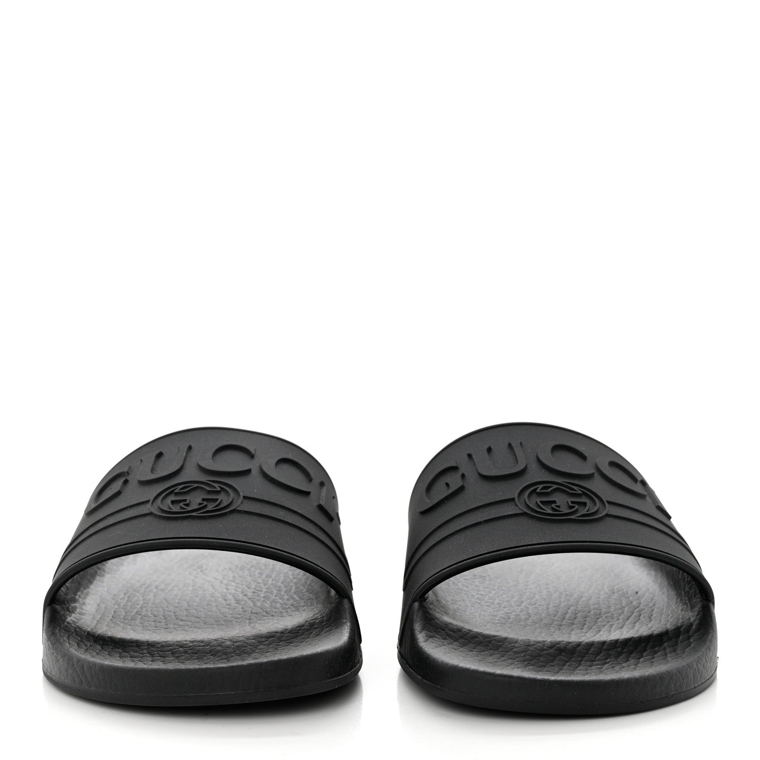 Gucci Rubber Womens Logo Slide Sandals 38 Black 2 of 8