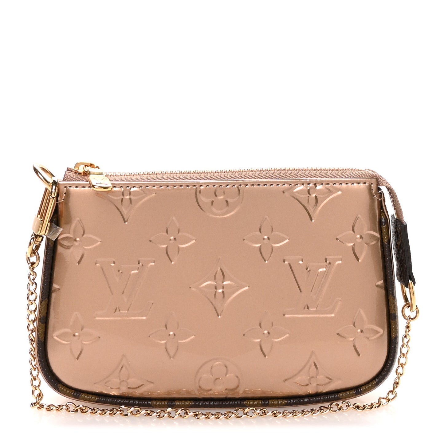 Metallic Vernis Mini Pochette Accessories Rose Gold