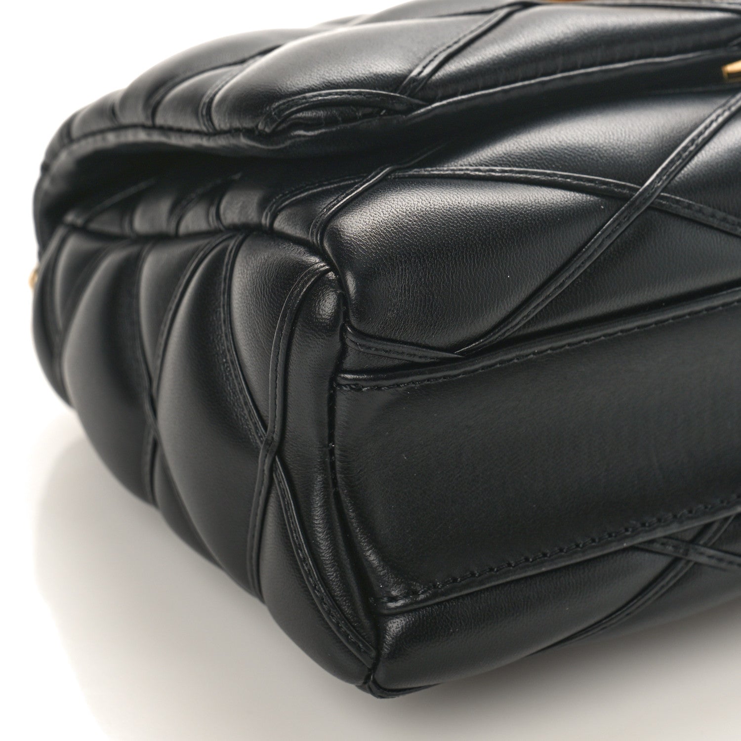 Louis Vuitton Lambskin Malletage Top Handle GO-14 MM Black 7 of 8