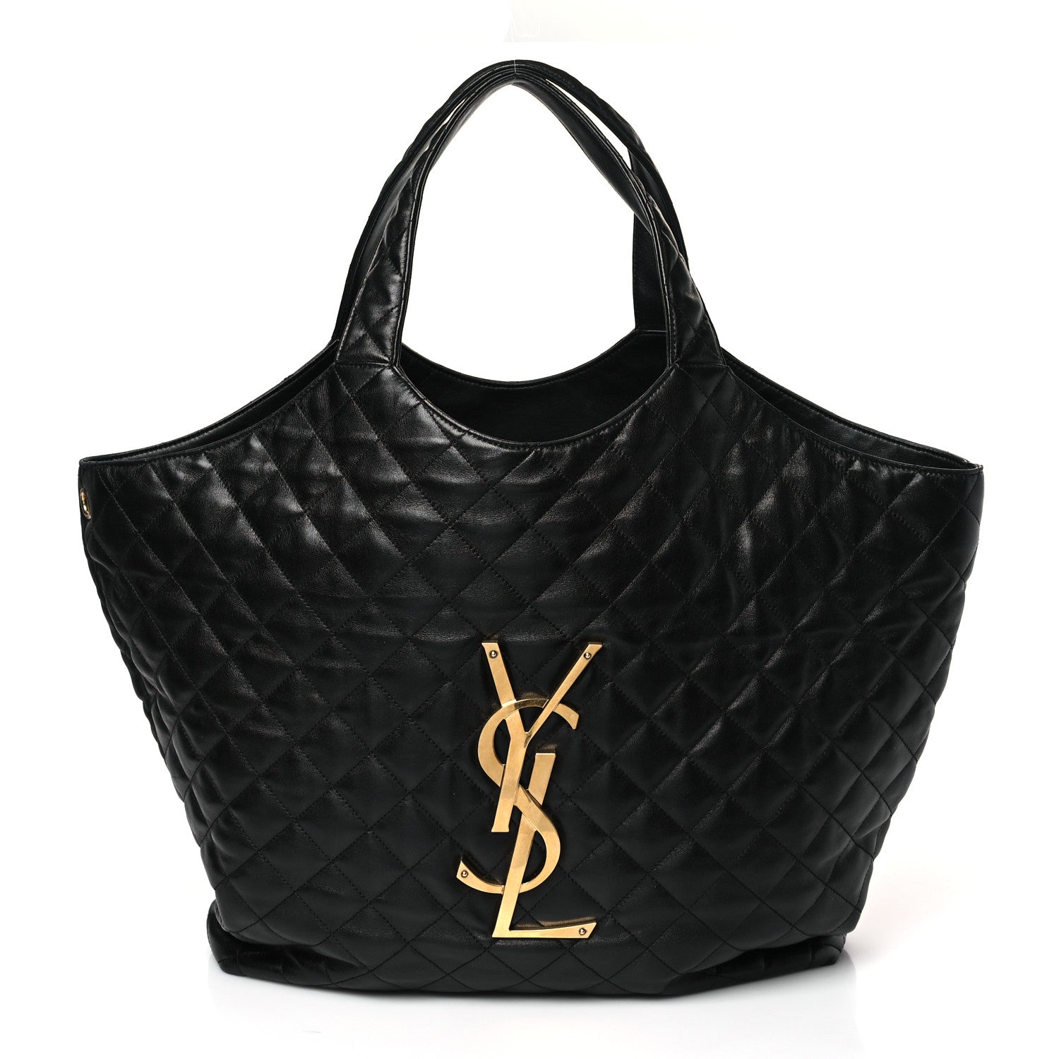 Saint Laurent Lambskin Quilted Maxi Icare Shopping Tote Black 3 of 10