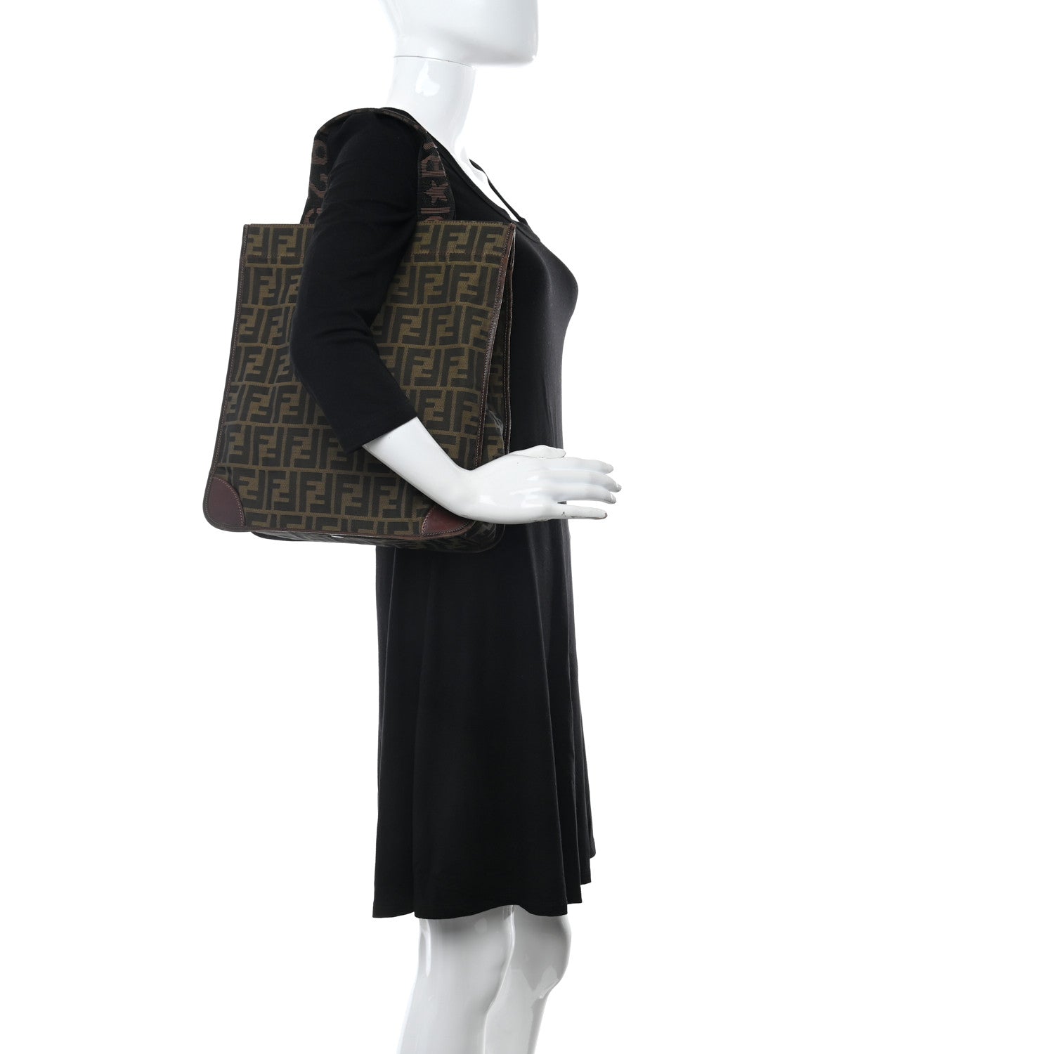 Fendi Zucca 1925 Vertical Tote Tobacco 2 of 15