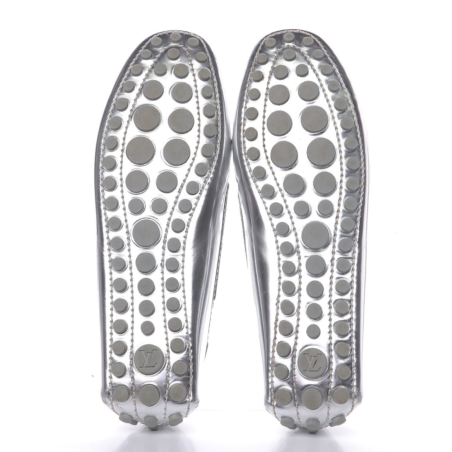 Louis Vuitton Calfskin Monogram Gloria Loafers 39 Silver 5 of 11