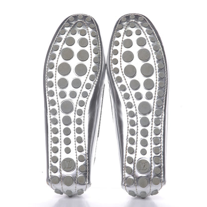 Louis Vuitton Calfskin Monogram Gloria Loafers 39 Silver 5 of 11
