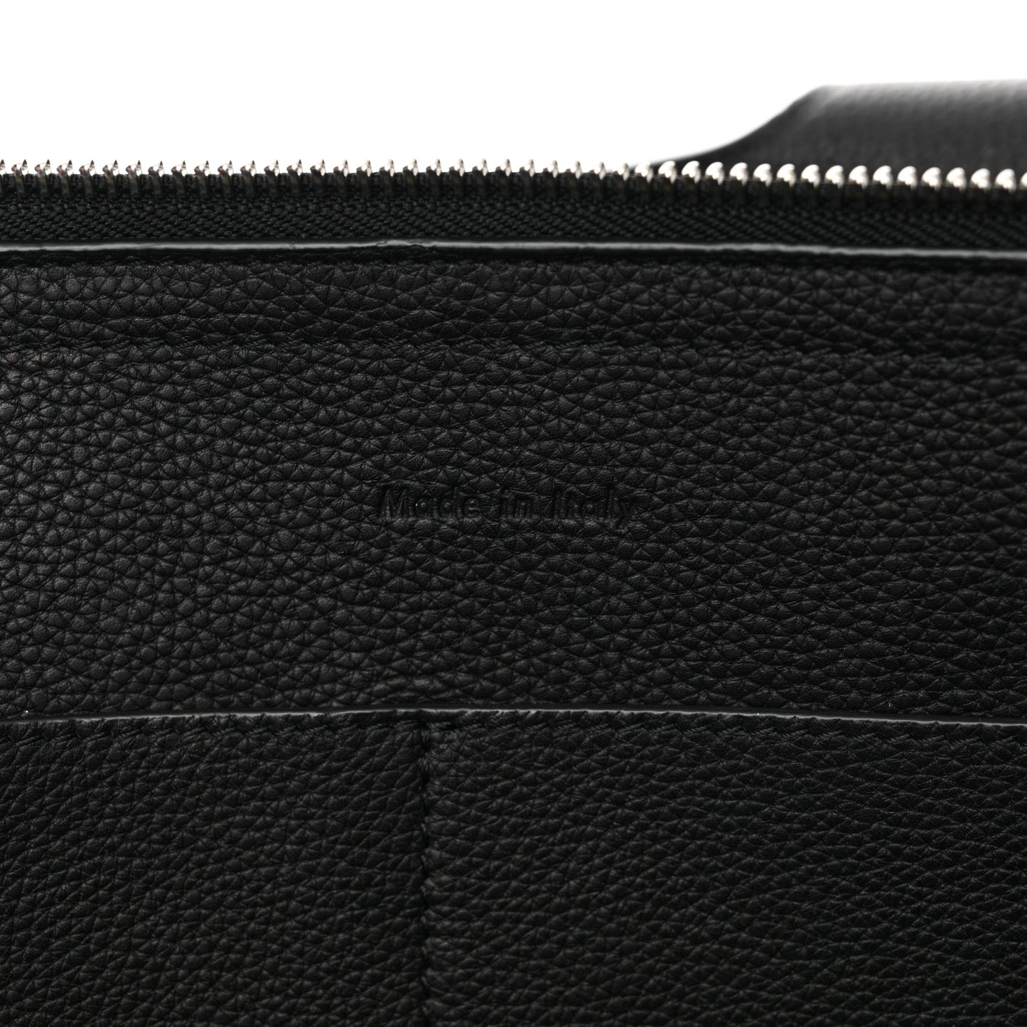 Baby Grained Calfskin Medium Tri-Fold Bag Black