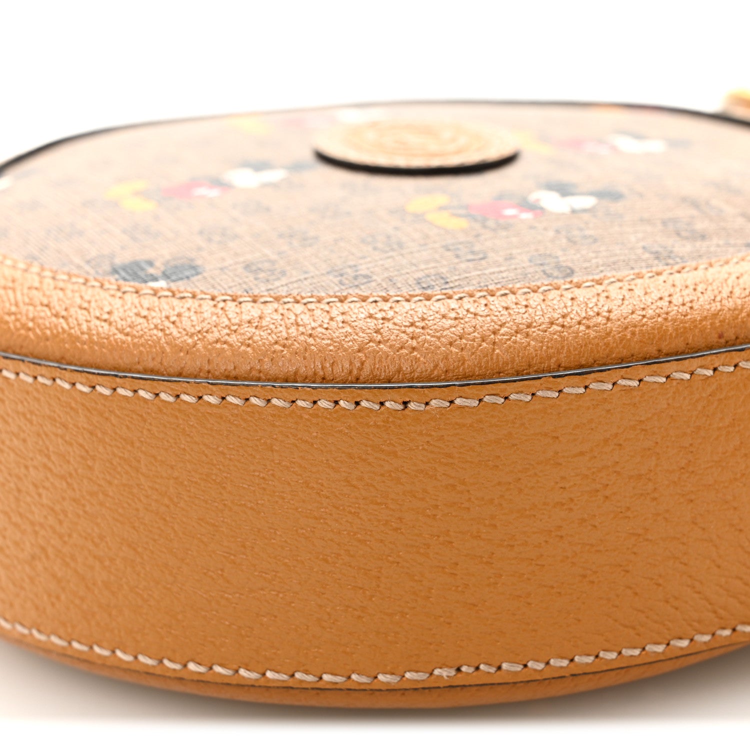 Gucci X DISNEY Mini Vintage GG Supreme Monogram Mickey Mouse Round Shoulder Bag Beige Vintage Sun Oil 10 of 10