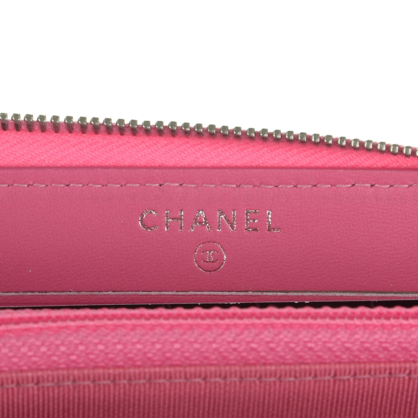 Faded Lambskin Quilted Small Zephyr Zip Around Wallet Dark Pink