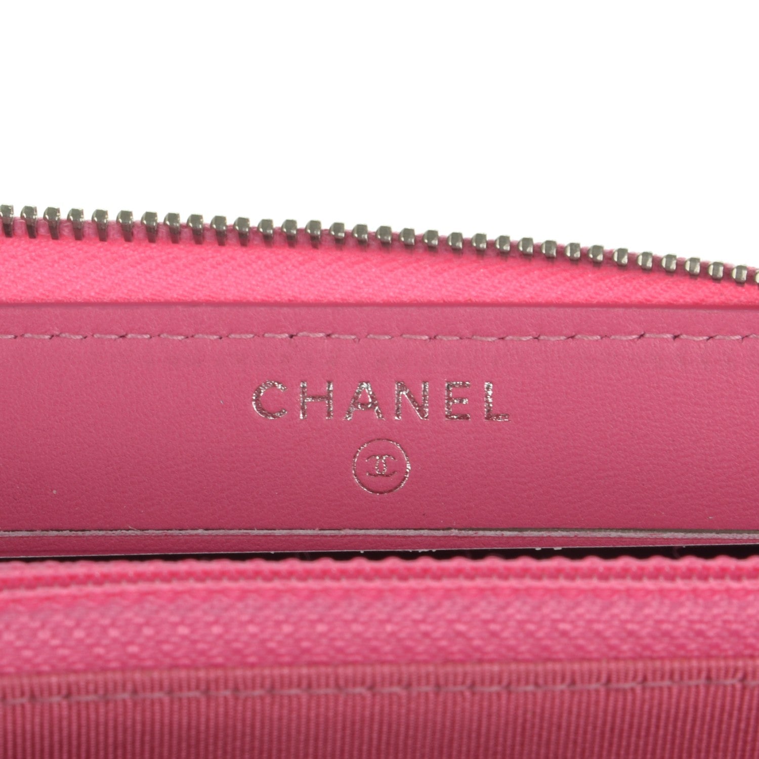 Chanel Faded Lambskin Quilted Small Zephyr Zip Around Wallet Dark Pink 6 of 8