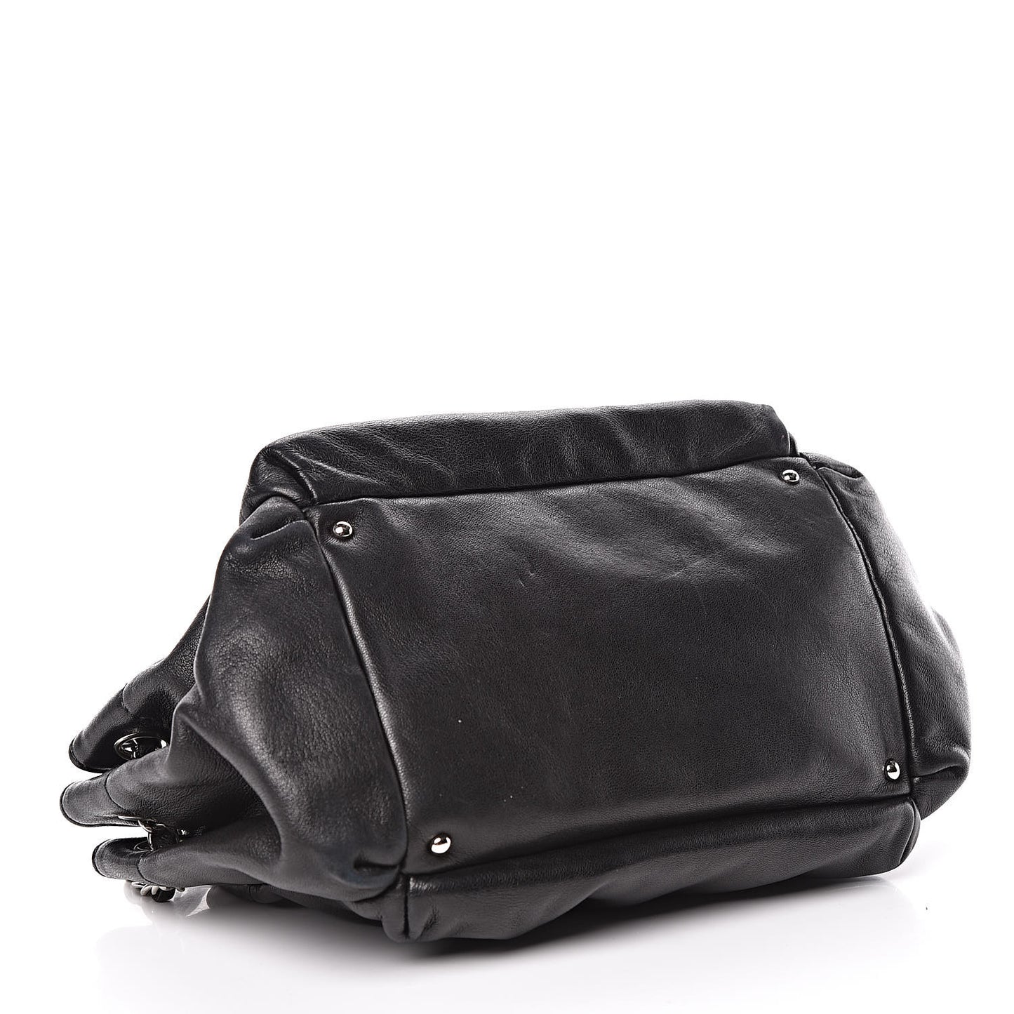 Lambskin Lax Accordion Hobo Black