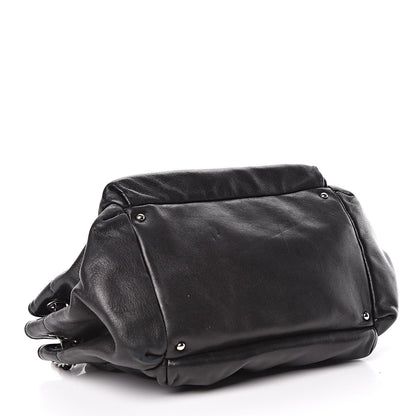 Chanel Lambskin Lax Accordion Hobo Black 4 of 17