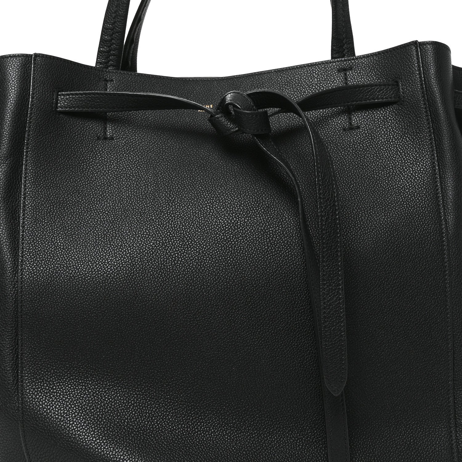 Celine Soft Grained Calfskin Medium Belt Cabas Phantom Black 7 of 9