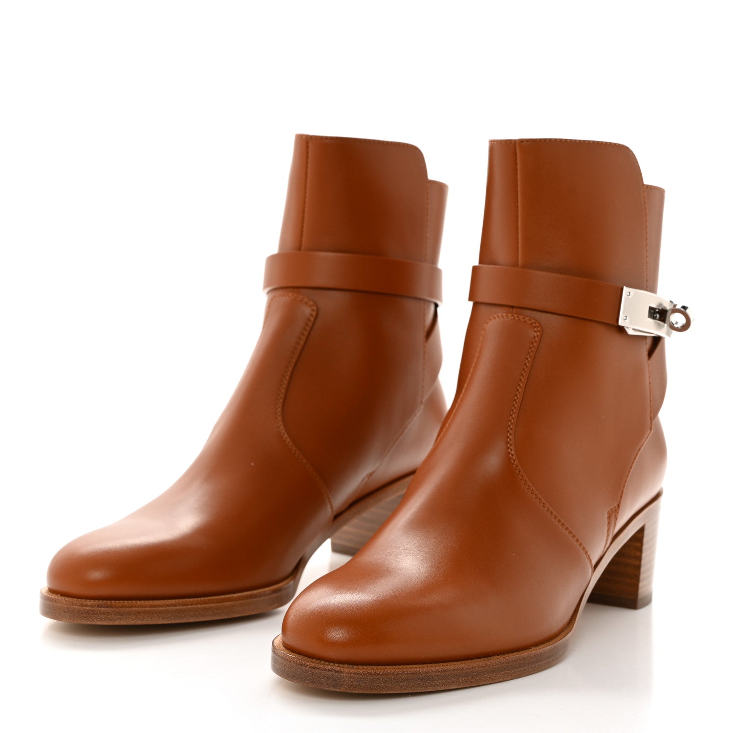 Hermes Calfskin Frenchie 50 Ankle Boots 36 Naturel 3 of 9