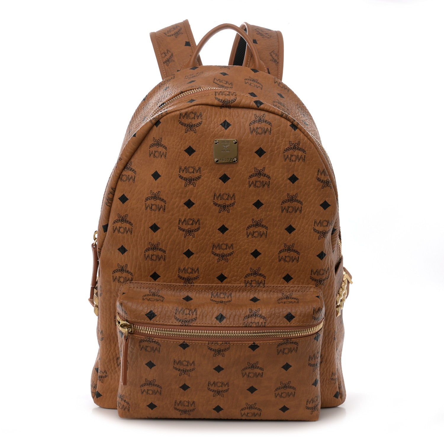 MCM Visetos Medium Side Studs Stark Backpack Cognac 1 of 11