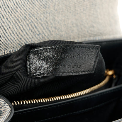 Saint Laurent Denim Y Quilted Monogram Toy Loulou Crossbody Bag Grey 8 of 11