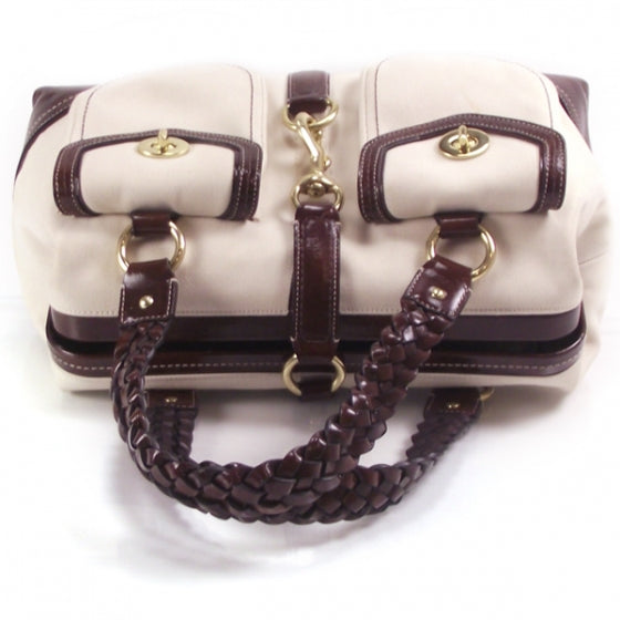 COACHCanvasDAPHNETotePurseBagIvory6677