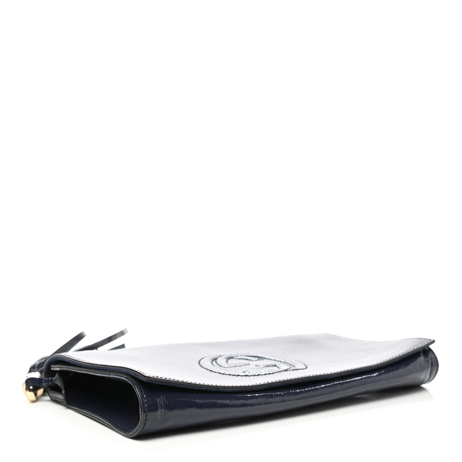 Gucci Soft Patent Medium Soho Clutch Uniform Blue 7 of 9