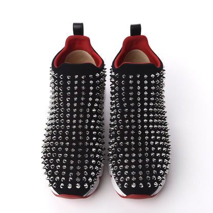 Christian Louboutin Neoprene Spike Sock Donna Flat Sneakers 36.5 Black White 5 of 11
