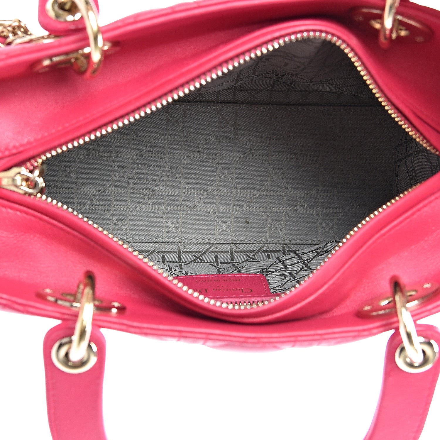 Christian Dior Lambskin Cannage Medium Lady Dior Fuchsia 4 of 10