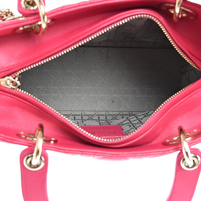 Christian Dior Lambskin Cannage Medium Lady Dior Fuchsia 4 of 10