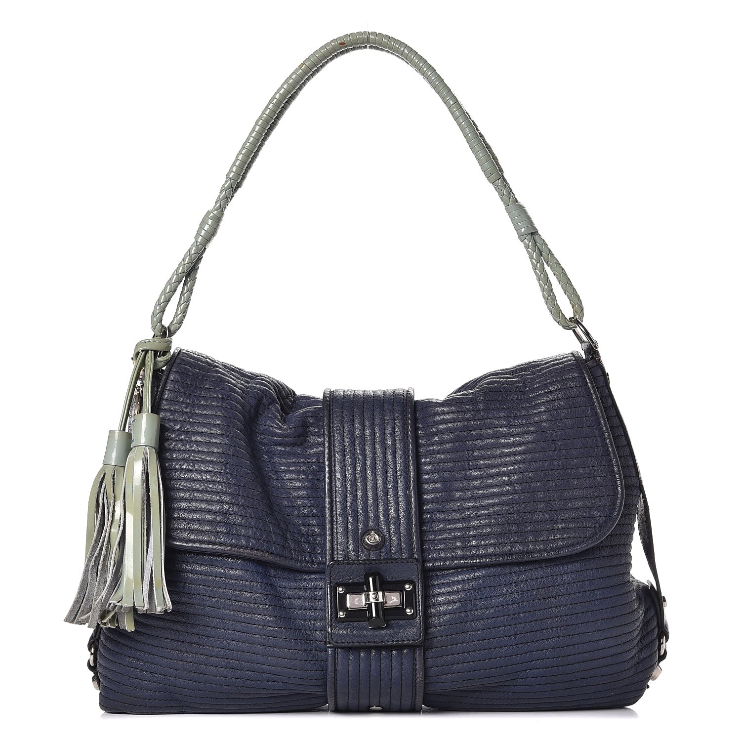 Lanvin Lambskin Quilted Happy Flap Blue 1 of 9