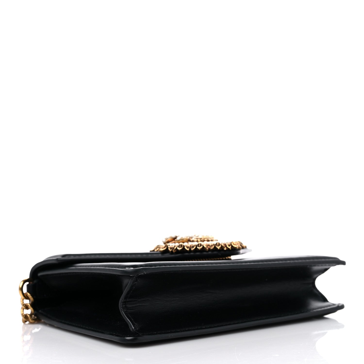 Dolce & Gabbana Smooth Calfskin Small Devotion Envelope Top Handle Bag Black 4 of 11