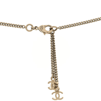 Chanel Crystal Enamel CC Necklace Light Gold 4 of 4