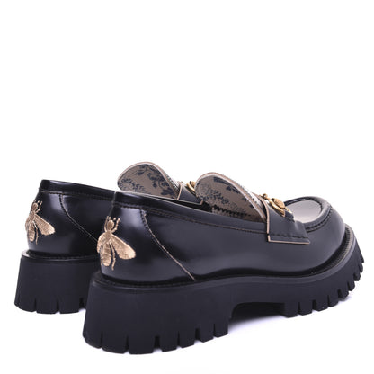 Gucci Cordovan Lux Womens Harald Horsebit 25mm Platform Loafers 39 Black 3 of 14