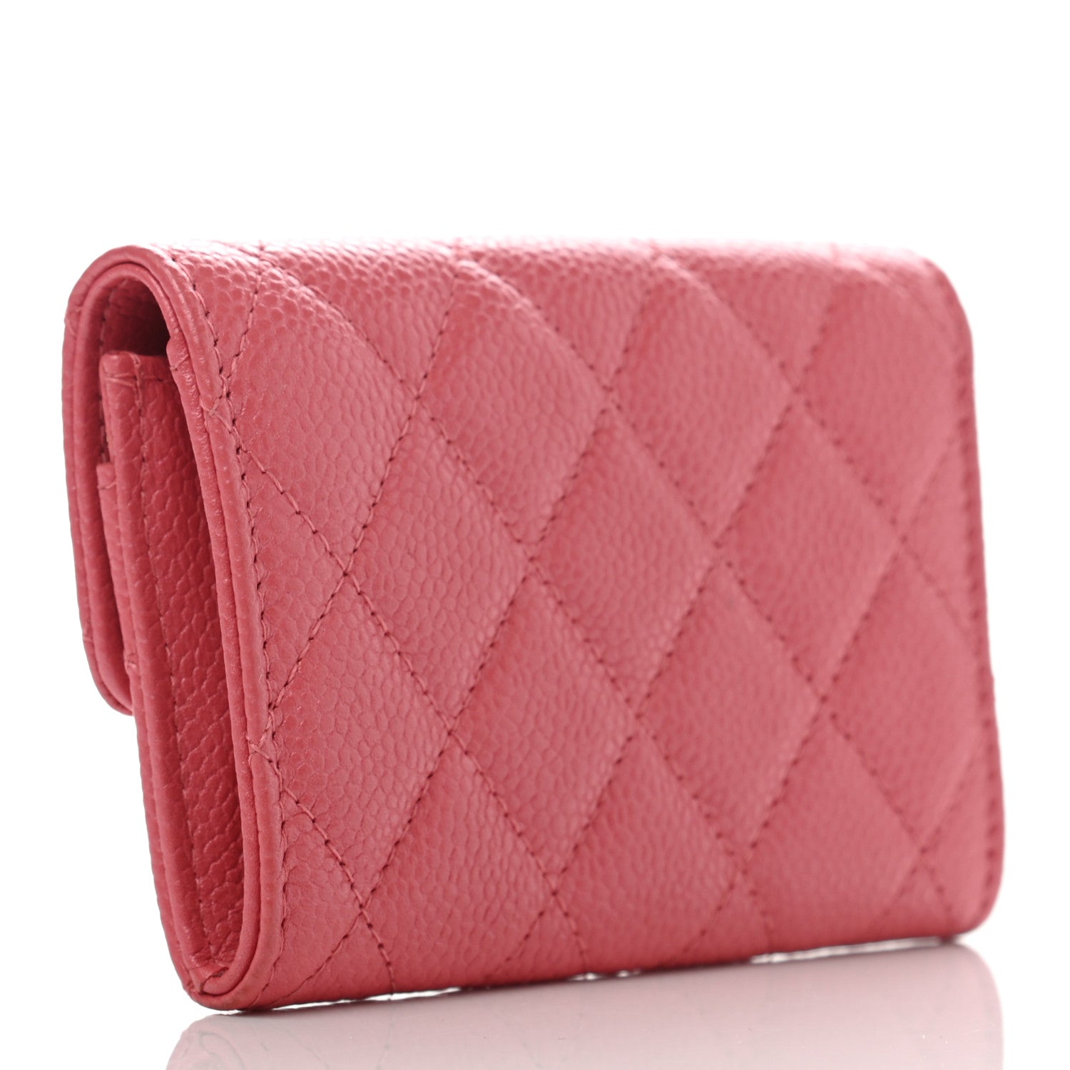 Chanel Caviar Quilted Flap Card Holder Wallet Pink 3 of 7