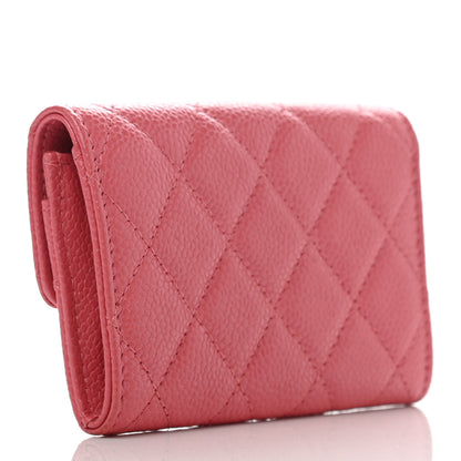 Chanel Caviar Quilted Flap Card Holder Wallet Pink 3 of 7