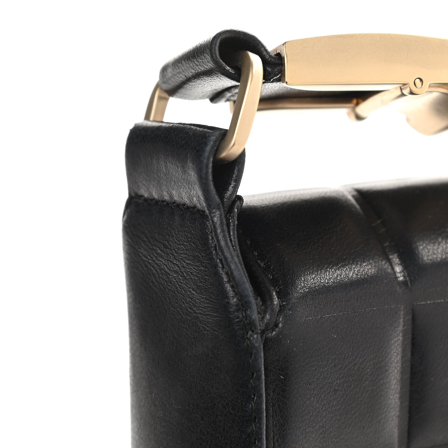 Lambskin Quilted CC Chocolate Bar Flap Black