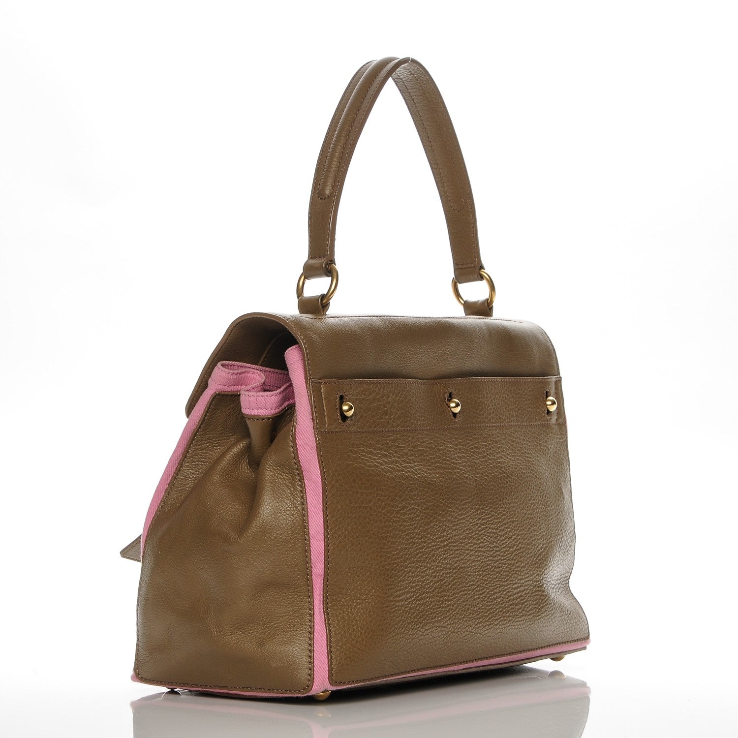 Saint Laurent Calfskin Canvas Medium Muse Two Taupe Pink 3 of 12