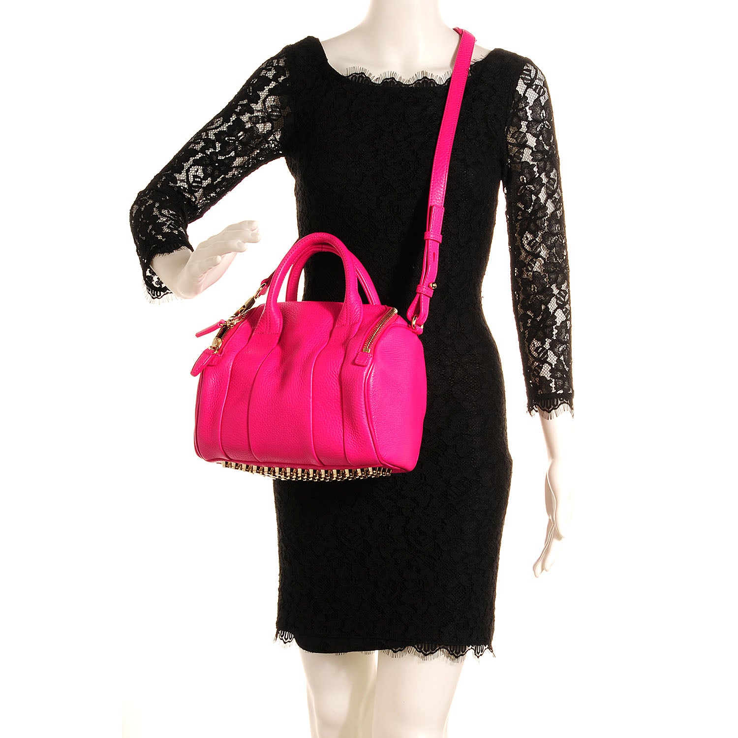 Alexander Wang Pebbled Lambskin Rockie Flamingo with Pale Gold Hardware 2 of 6