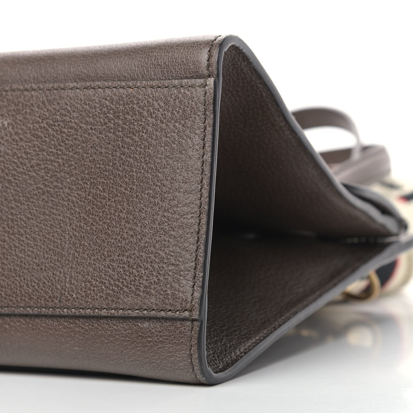 Textured Calfskin Web Crystal Butterfly Stripe Medium Totem Top Handle Bag New Acero