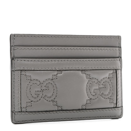 Gucci Calfskin GG Matelasse Card Holder Dusty Grey 3 of 6