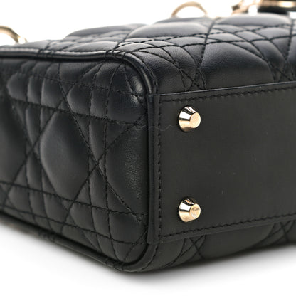 Christian Dior Lambskin Cannage Mini Lady Dior Black 9 of 22