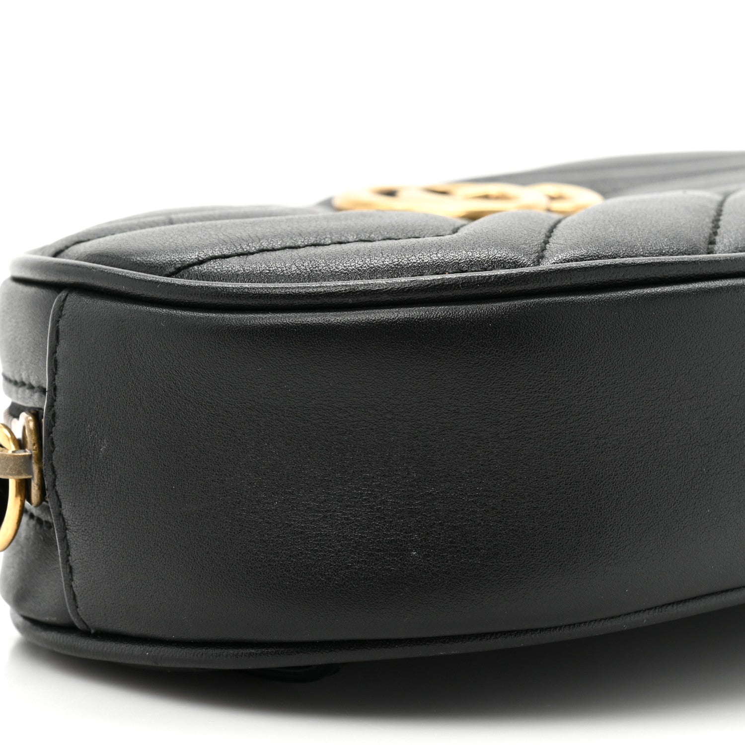 Gucci Calfskin Matelasse GG Marmont Belt Bag 95 38 Black 10 of 10