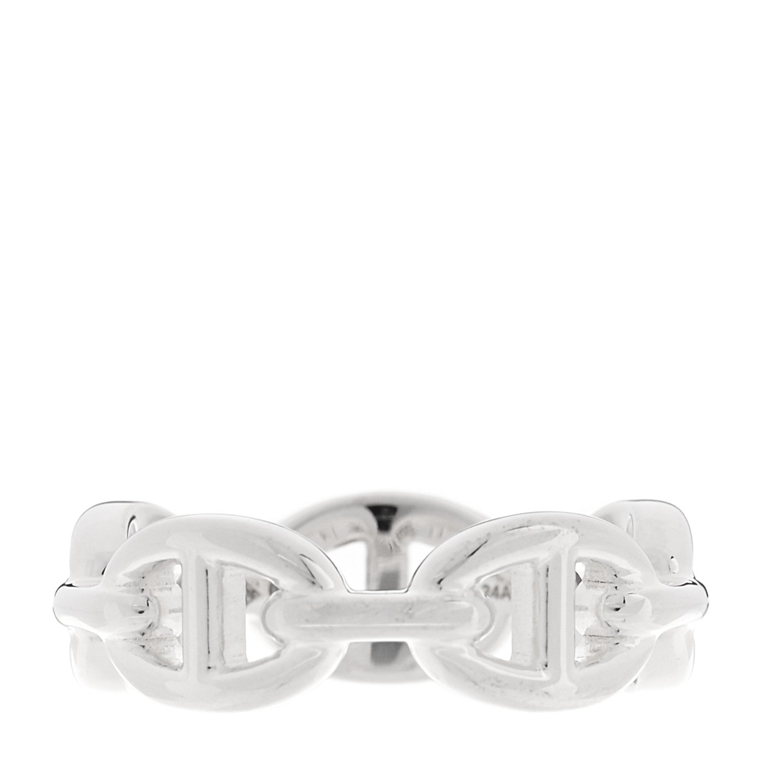 Hermes Sterling Silver PM Chaine d'Ancre Enchainee Band Ring 56 7.75 3 of 5