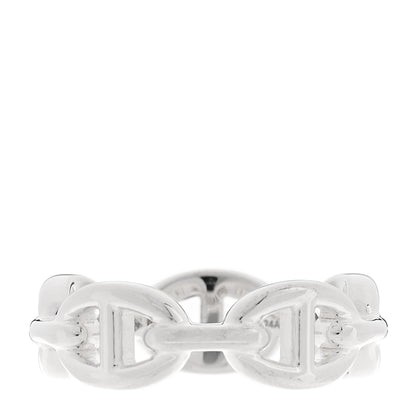 Hermes Sterling Silver PM Chaine d'Ancre Enchainee Band Ring 56 7.75 3 of 5