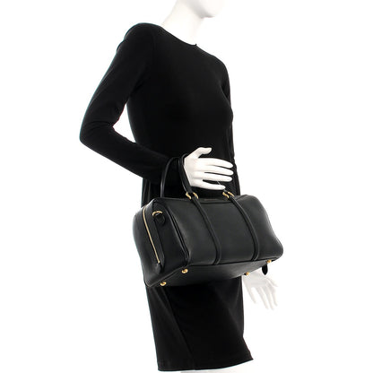 Burberry Derby Calfskin Medium Alchester Bowling Bag Black 3 of 8