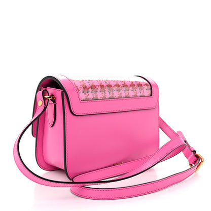 Versace Calfskin Vinyl Small Houndstooth La Medusa Crossbody Bag Pink Multicolor 3 of 9