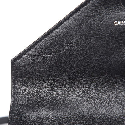 Saint Laurent Sheepskin Matelasse Chevron Monogram College Chain Wallet Black 11 of 12