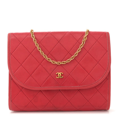 Chanel Lambskin Quilted Small Single Flap Red 1 of 12