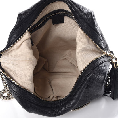 Gucci Pebbled Calfskin Medium Soho Chain Hobo Black 5 of 7
