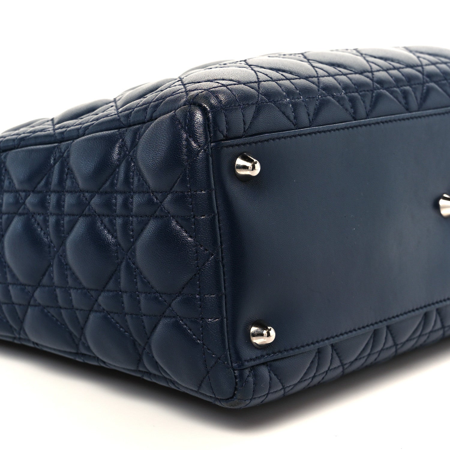 Christian Dior Lambskin Cannage Large Lady Dior Navy Blue 9 of 10