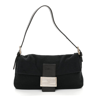 Fendi Wool Baguette Black 1 of 11