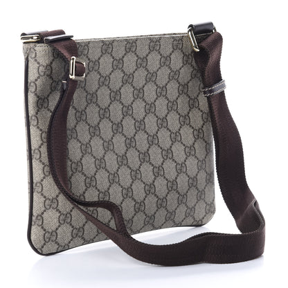 Gucci GG Supreme Monogram Small Flat Messenger Bag Dark Brown 3 of 9