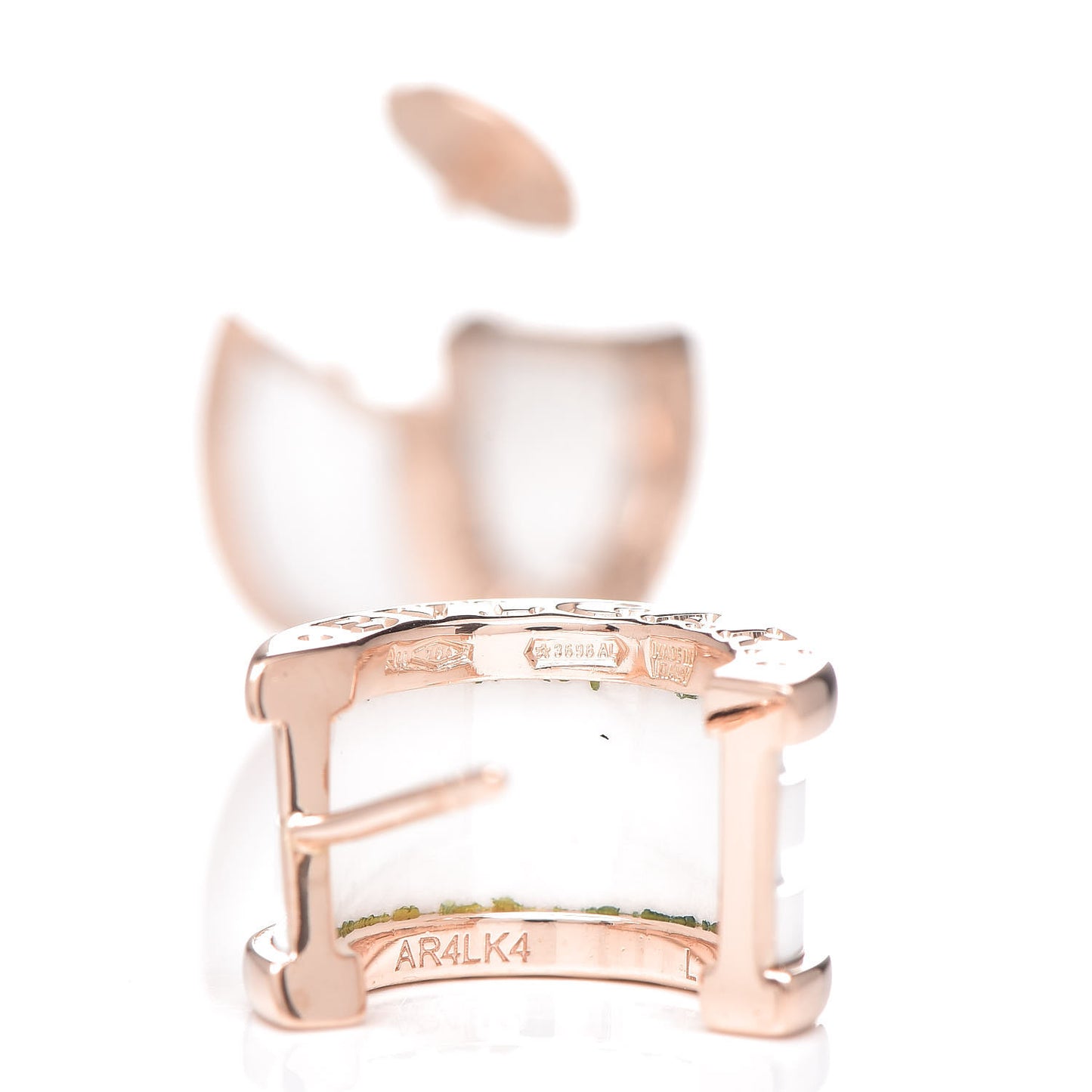 18K Rose Gold White Ceramic B.Zero1 Hoop Earrings
