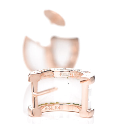 Bulgari 18K Rose Gold White Ceramic B.Zero1 Hoop Earrings 4 of 6