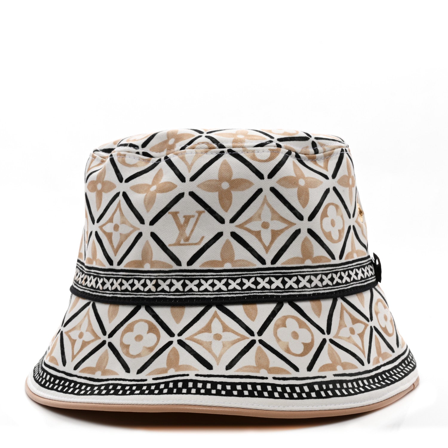 Louis Vuitton Cotton Monogram Flower Tile Reversible Bucket Hat M Beige 7 of 14