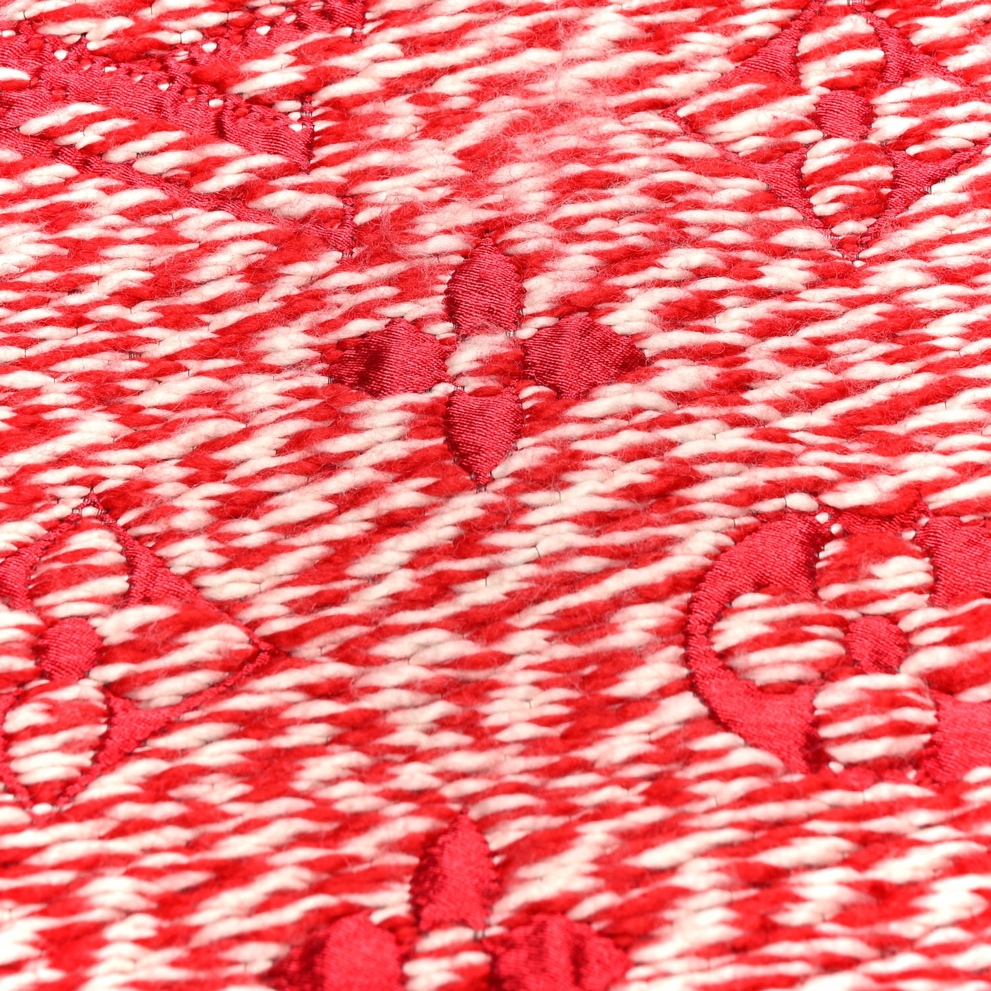 Wool Silk Logomania Mix Scarf Coquelicot