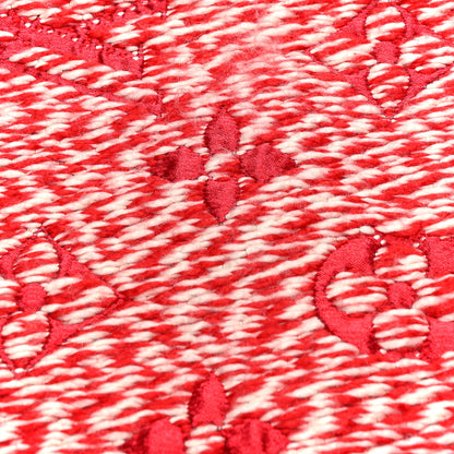 Louis Vuitton Wool Silk Logomania Mix Scarf Coquelicot 4 of 5